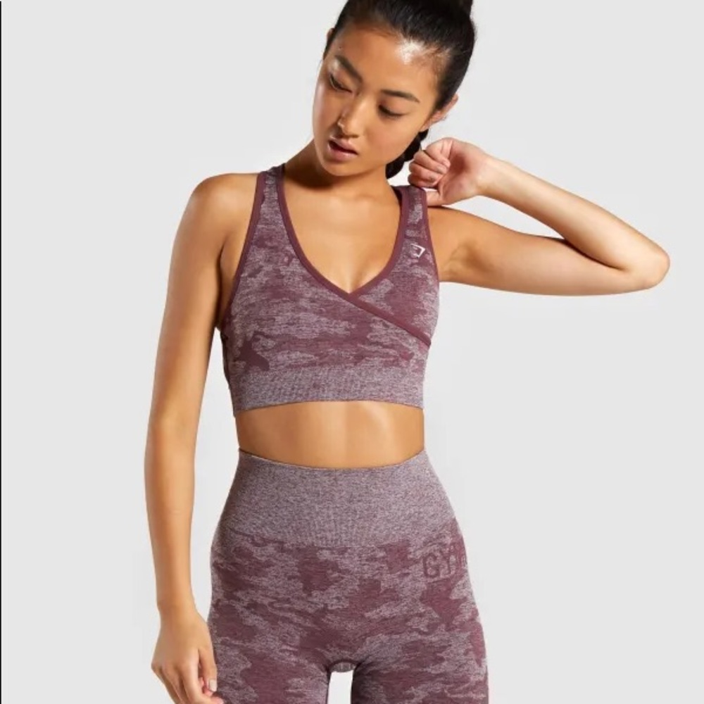 Gymshark Red Berry Camo Seamless Leggings